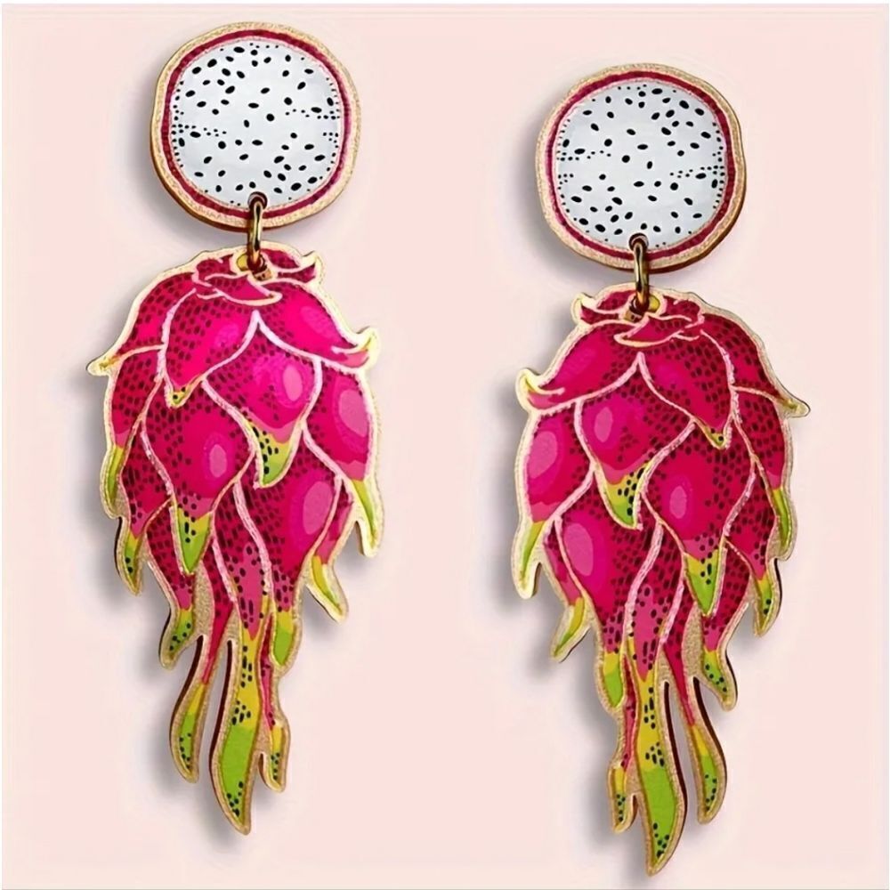 DRAGON FRUIT Earrings 2/$20 food summer whimsical novelty fun | NWOT